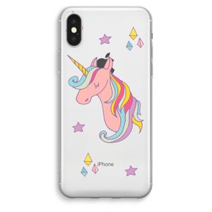 Roze eenhoorn: iPhone XS Max Transparant Hoesje