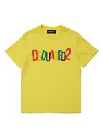 Dsquared2 Kids Katoenen T-shirt met logoprint - Geel