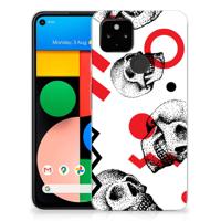 Silicone Back Case Google Pixel 4a 5G Skull Red