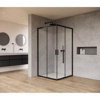 Saniclass Casus Douchecabine - 90x90x200cm - hoekinstap - helder glas - profiel - mat zwart SAO1142 mb