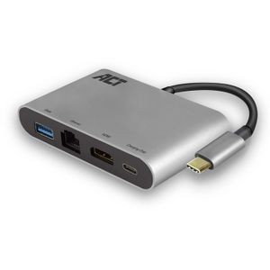 ACT Connectivity USB-C naar HDMI multiport adapter met ethernet en USB hub adapter