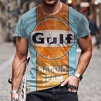 Voor heren T-shirt verontruste t-shirt Grafisch Kleurenblok Brief Strakke ronde hals Kleding 3D-afdrukken Buiten Dagelijks Korte mouw Afdrukken Vintage Modieus Ontwerper Lightinthebox - thumbnail