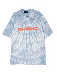 DSQUARED2 KIDS t-shirt tie-dye à logo imprimé - Bleu