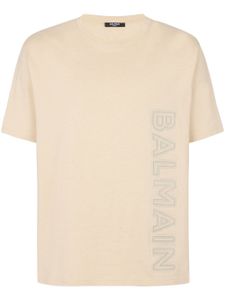 Balmain t-shirt en coton à logo embossé - Tons neutres