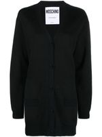 Moschino V-neck virgin-wool cardigan - BLACK - thumbnail