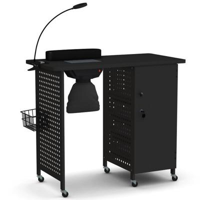 Nageltafel met 6 Wielen Nageltechnicusbureau met Stofzak en Afzuigventilator