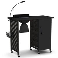 Nageltafel met 6 Wielen Nageltechnicusbureau met Stofzak en Afzuigventilator