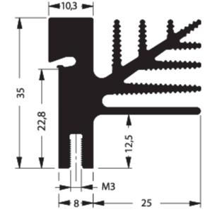 Fischer Elektronik 10101589 SK 482 100 SA + 4X THFU 2 Strengkoellichaam 3.25 K/W (l x b x h) 100 x 33 x 35 mm TO-218, TO-220, TO-3P, TO-247, TO-248