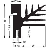 Fischer Elektronik 10101589 SK 482 100 SA + 4X THFU 2 Strengkoellichaam 3.25 K/W (l x b x h) 100 x 33 x 35 mm TO-218, TO-220, TO-3P, TO-247, TO-248 - thumbnail