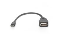 Digitus USB 2.0 Adapterkabel [1x Micro-USB 2.0 B stekker - 1x USB 2.0 bus A] DB-300309-002-S 20.00 cm Rond, Afgeschermd (dubbel), Met OTG-functie - thumbnail