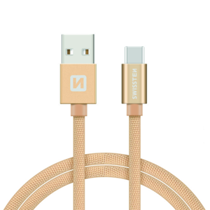 Swissten USB-C naar USB-A Kabel 1.2M Goud