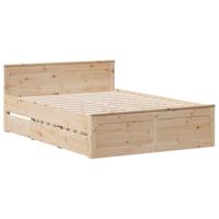 vidaXL Bedframe zonder matras met hoofdbord grenenhout 140x200 cm, bed, bed ombouw, boxspring, bedbodem, slaapkamermeubel, stapelbed, twijfelaar bed