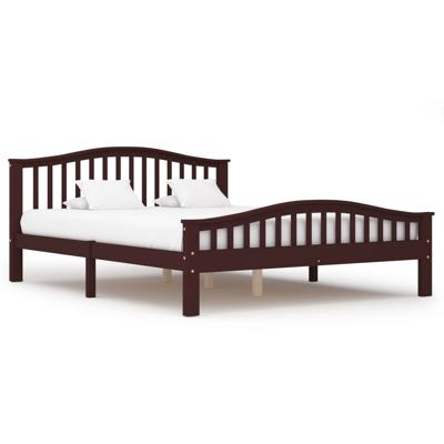 vidaXL Bedframe massief grenenhout donkerbruin 160x200 cm