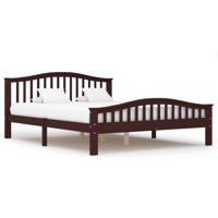 vidaXL Bedframe massief grenenhout donkerbruin 160x200 cm
