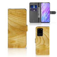 Samsung Galaxy S20 Ultra Book Style Case Licht Hout - thumbnail