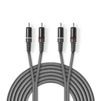 Nedis COTH24200GY50 Stereo Audiokabel 2x Rca Male - 2x Rca Male 5,0 M Grijs - thumbnail