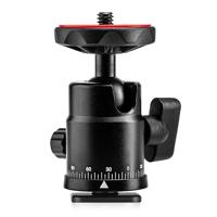 MOJOGEAR P05-C Draaibare statiefkop met flitsschoen, plaats je accessoires op een lamp of een telefoonhouder, verstelbare statiefkop, rood/zwart