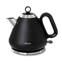 Inventum HW617B Elektrische waterkoker, 1,7 l, 2200 W, zwart, roestvrij staal, waterniveau-indicator, oververhittingsbeveiliging