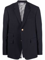 Thom Browne blazer boutonné en laine - Bleu - thumbnail