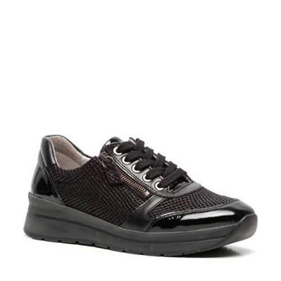 Hush Puppies comfort leren veterschoenen zwart