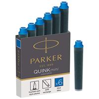 Parker Korte cartridge blauw (Pack van 6)