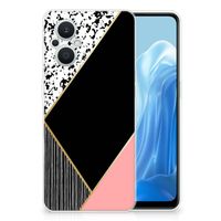 OPPO Reno8 Lite TPU Hoesje Zwart Roze Vormen