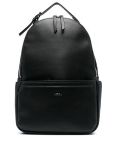 A.P.C. sac à dos en cuir artificiel à logo - Noir