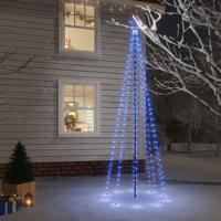 VidaXL Kerstboom met grondpin 310 LED&apos;s blauw 300 cm - thumbnail