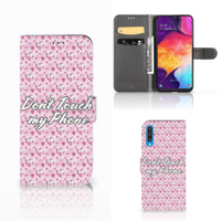 Samsung Galaxy A50 Portemonnee Hoesje Flowers Pink DTMP - thumbnail