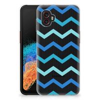 Samsung Galaxy Xcover 6 Pro TPU bumper Zigzag Blauw - thumbnail