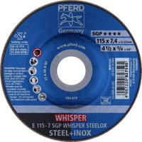 PFERD 62211848 E 115-7 SGP WHISPER STEELOX Afbraamschijf gebogen Diameter 115 mm Boordiameter 22.23 mm RVS, Staal 10 stuk(s) - thumbnail