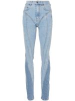 Mugler jean skinny Spiral à taille haute - Bleu