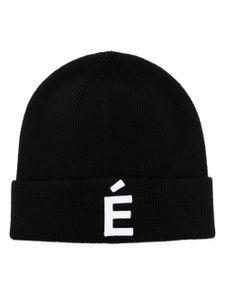 Etudes bonnet en laine à patch logo - Noir