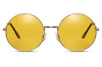 CWI zonnebril rond volledig omrand cat. 3 goud/geel