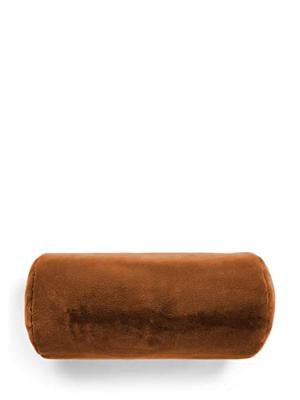ESSENZA Rolkussen Furry Leather brown,22x50 cm, 100% polyester, Effen