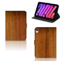 iPad Mini 6 (2021) Tablet Book Cover Donker Hout - thumbnail