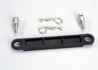 Battery hold-down plate (black)/ metal posts (2)/body clips (2) - thumbnail