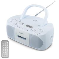 MEDION E65010 Stereo radio (CD-speler, cassette, USB-aansluiting, AUX audio-ingang, MP3-weergave. FM PLL radio, geheugen voor 40 zenders, batterijvoeding, afstandsbediening) blauw