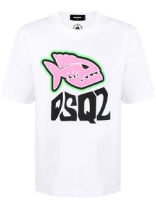 DSQUARED2 t-shirt en coton à logo imprimé - Blanc