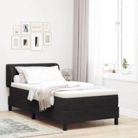 vidaXL Boxspringbed met matras fluweel zwart 90x190 cm