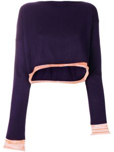 Comme Des Garçons Pre-Owned 1991 asymmetric knitted blouse - Violet