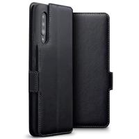 Qubits - lederen slim folio wallet hoes - Geschikt voor Samsung Galaxy A90 - Zwart