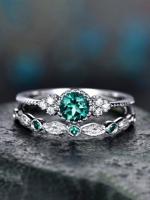 Vintage Casual Purple Gemstone Layered Rings