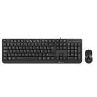 NGS Cocoa Kit Spanish language (QWERTY) - Combo Keyboard and Mouse with USB cable, 12 multimedia keys and Plug&Play function. Compatible with Mac/Windows/Linux/Android/Tablet/TV. Black