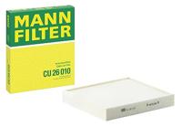 MANN-FILTER interieurfilter – voor personenauto's. CU 26 010. 8x4x2 transparant