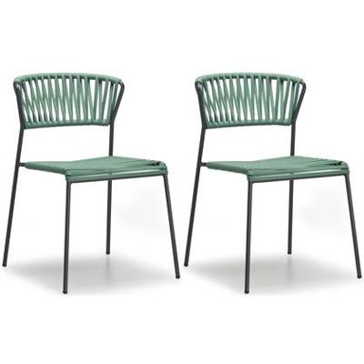 SCAB Lisa Rope Tuin En Terrasstoel - Set Van 2 - Antracietgrijs/Groen
