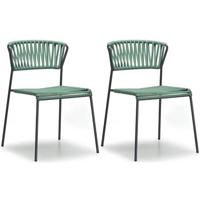 SCAB Lisa Rope Tuin En Terrasstoel - Set Van 2 - Antracietgrijs/Groen