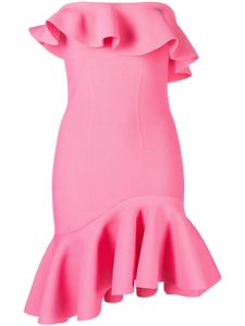 Alexander McQueen robe-bustier à volants - Rose