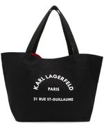 Karl Lagerfeld sac cabas Rue St Guillaume en toile - Noir - thumbnail