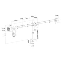 Neomounts FPMA-D550D3BLACK 27 monitorarm voor 3 schermen - thumbnail